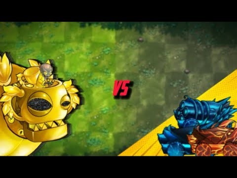 Golden Zomboss vs All Cannon Plants x5 | PVZ Fusion