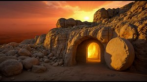 Tomb, Empty Tomb, Resurrection. Free Stock Video