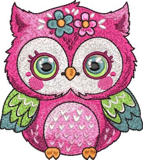 Neon Owl Machine Embroidery Design – Digital Download – Kids & Nursery Gifts - Etsy