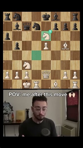 He Didn’t See This Brilliant Knight Sacrifice Coming... 💎🔥 #chess #chesstactics #brilliantmove