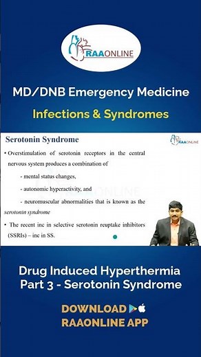 Emergency Medicine – Drug-Induced Hyperthermia Part 3 - Serotonin Syndrome by Dr. Vasanth. K