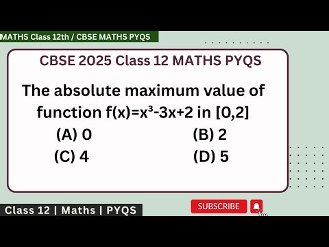 The absolute maximum value of function f(x)=x³-3x+2 in [0,2] #cbse #class12thmaths