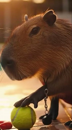 Capybara Lifeguard Performs Tennis Ball Rescue 🛟