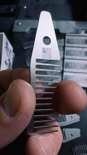 @keybar Laser polishing Titanium KeyBar Comb inserts with my @lasermarktech 🔥 Fire Breather ! 🎨⚡️ #fiberlaser #lasermarking #manufacturing | Laser Marking Technologies, LLC