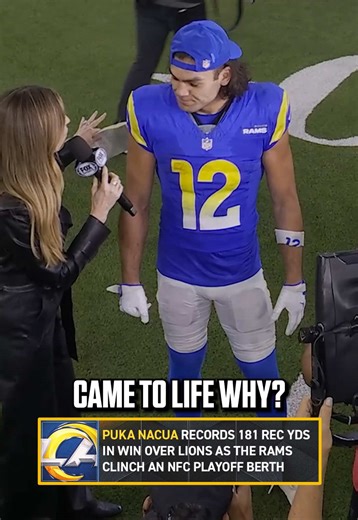 A career-high 181 receiving yards for Puka Nacua, who caught up with Erin Andrews after the Rams clinched a spot in the postseason 🔥 #Rams #Puka #NFL #PukaNacua #Football