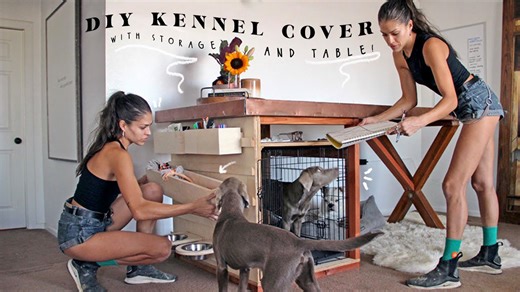 Building a dog kennel cover with storage and copper table