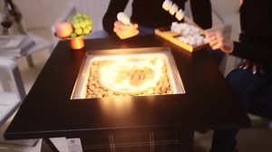 Werph 28 in. Propane Fire Pit Table, 50,000 BTU Fire Table with Lava Rocks, ETL Certified Gas Fire Pit Table, Black GF2802B