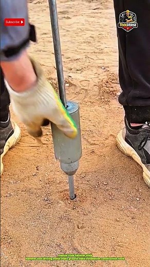 Practical Technique! How to Drive a Metal Stake into the Ground with a Manual Slide Hammer#worktools