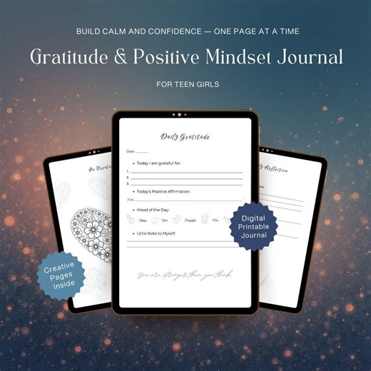 Positive Thoughts Journal for Teen Girls | Gratitude & Mindset Printable | Self Care Journal PDF | Digital Download - Etsy Canada