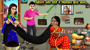557K views · 10K reactions | sautan aur pati ne milkar kaate baal #hindikahaniya #kahaniyan #fairytales #cartoon #storytelling #saasbahustory ##chudail #saasbahucomedy #moralkahaniyan #saasbahukikahaniyan | Manaf Moral Stories | Facebook