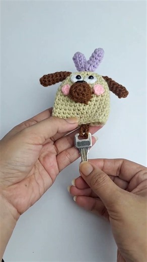 Crochet Cute Car Key Holder | Key Cover | Gift Idea | Crochet for Beginner | Crochet Dog Amigurumi