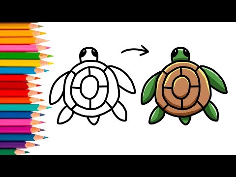 How to Draw a Turtle Easy Step by Step | Simple Animal Drawing for Kids | FUN KIDS DRAW