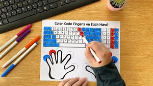Typing Practice Keyboard Mats: Color-coded Worksheets (PDF Download) - Etsy Canada