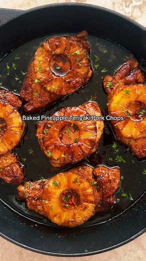 Baked Pineapple Teriyaki Pork Chops | Shannon Epstein - Fit Slow Cooker Queen