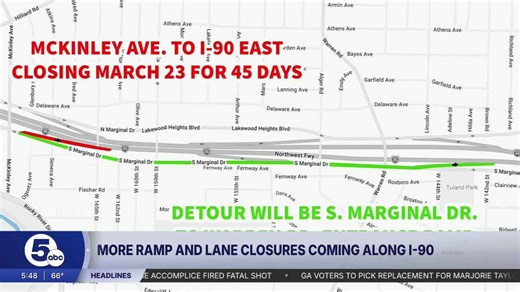 Upcoming ramp closures, traffic changes as work continues along Interstate 90