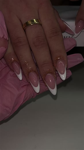 Gorgeous Pink French Tip Poly Gel Nails Inspiration