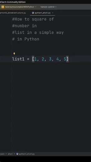 Tech Education on Instagram: "Square Every Number in a List Using Python 🐍 |🔥 #shorts #pythonprogramming #pythontutorial #https://www.youtube.com/@DevTestOpsAcademy Square a number in Python — 3 quick ways 🚀 1️⃣ One-liner: n**2 2️⃣ Function: def square(n): return n*n 3️⃣ List comprehension: [x**2 for x in nums] Save this for interview prep & follow @DevTestOpsAcademy for daily Python tips. 🔁 Want a full mini-lesson? Comment “PY” and I’ll share a free cheat sheet. #Python #PythonTips #Coding 