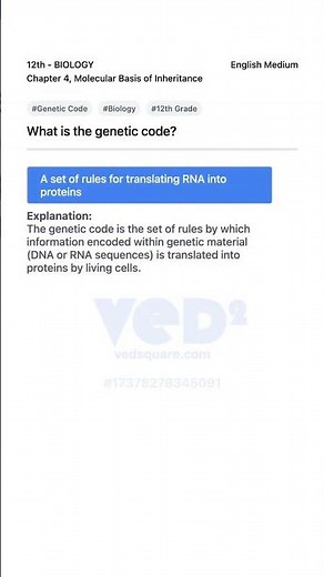 Understanding the Genetic Code 12th Biology Chapter 4