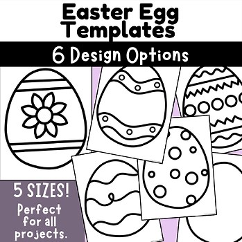 Easter Egg Templates – 6 Printables in 5 Sizes for Crafts & Classroom Activities