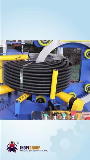Horizontal Wrapping Machine for Corrugated & Rubber Hoses | Flexible Coil Packaging Solution