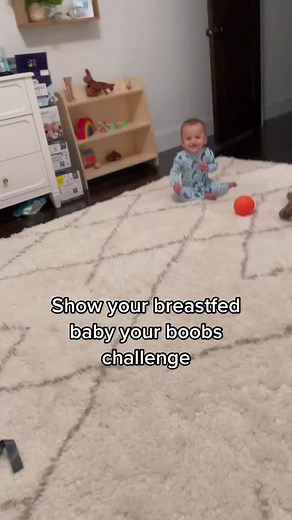 Who’s gunna tell him he gets weaned in a month😅#breastfedbabychallenge #babiesoftiktok