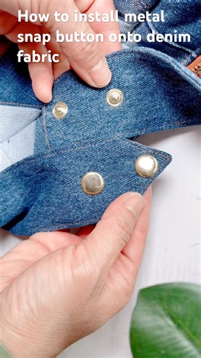 How to install metal snap button onto denim fabric