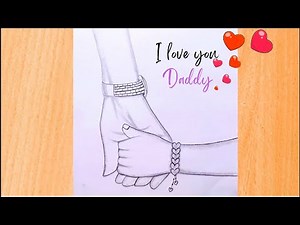 How to draw father and daughter | Father and daughter Drawing | Father's day drawing | drawing
