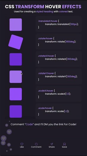 Amazing CSS Transform Hover Animations You Must Know! #coding #frontendcourse #shayanxcoding