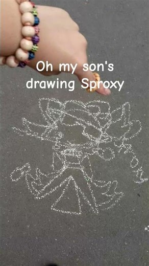 my son is drawing Sproxy in school