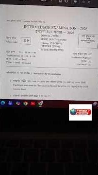 BSEB CLASS 12th MODEL QUESTION PAPER 2026 BIOLOGY MODEL QUESTION PAPER OF 2026 #biharboard #neet