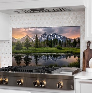 Mountain Scenery Kitchen Backsplash, Stove Back Cover, Tempered Glass Stove Backsplash, Kitchen Decor, Stove Top Cover, Housewarming Gift - Etsy