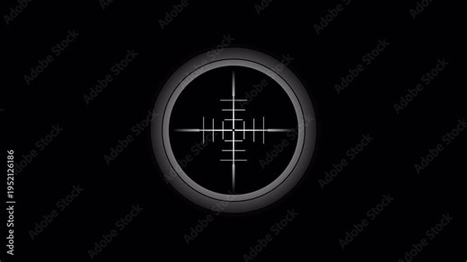 Sniper Scope Target Reticle for Rifle Optical Sight with Rotating Crosshairs on Transparent Background transparent background alpha channel