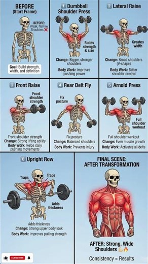 “Before vs After Shoulder Transformation 💀🔥” #fitnessjourney