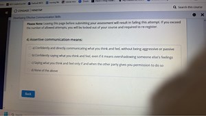 4) Assertive communication means:a) Confidently and directly c... | Filo