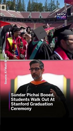 Watch: Stanford Graduates Stage Walkout During Sundar Pichai Commencement Speech | #shorts