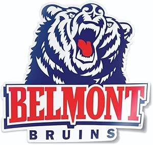 Belmont University Bruins Brusier Bear Head Navy and Red Primary Logo Weatherproof Vinyl Sticker Car Decal from Nudge Printing