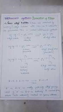 #WilliamsonsSynthesis #Preparation #Ethers
