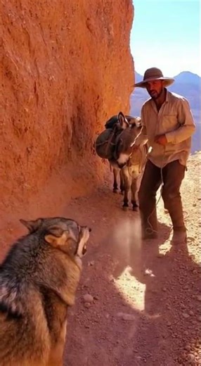 🐺 When a Wolf Confronts a Donkey on a Cliff?! Who Wins The Ultimate Standoff