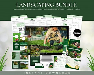 Landscaping Business Bundle, Landscaping Business Cards Template, Landscaping Business Flyer, Landscaping Forms, Landscaping Marketing - Etsy