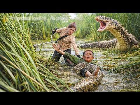 72 hours in a deadly swamp - Man brutally attacked by giant python