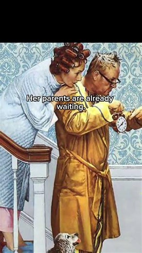 "First Date - Home Late” byNorman Rockwell #painting #history #art #story #viral