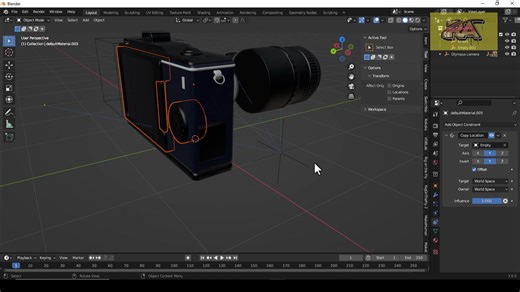 Blender制作相机爆炸视图Exploded view教程