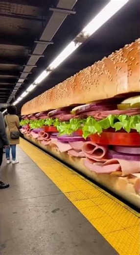 What If a Subway Train Was Made of Burgers? 🤯🍔 #BurgerTrain #subwaytrain #viralshorts #foodart