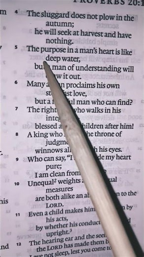 Bible Verse - Proverbs 20:5 Discovering what lies beneath / Unlocking the heart