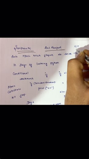 Omkar Reshwanth | career coach on Instagram: "12 days of learning python before Sankranthi day 6 conditional statements Comment “day 6” to get conditional statements notes “Python beginners” “Learn Python fast” “Python interview logic” “Python made simple” “Don’t memorize Python” “Think in Python” #reelstelugu #jobopportunities #pythonlearning #pythonprogrammer"