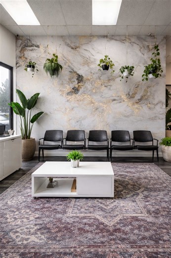 Some designs simply look nice… and some completely transform the feeling of a space ✨ This marble design with gold veins is exactly that 💎 It creates a luxurious atmosphere without overwhelming the interior, adding depth, light, and visual expansion 🤍 Every line in this pattern feels like a piece of natural art — the golden accents softly reflect light, making the wall feel dynamic and alive 🔥 Notice how beautifully it pairs with greenery and modern furniture — the space becomes stylish, cozy