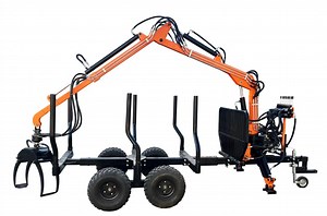 [Hot Item] CE Certified Forest Equipment Tractor Trailer Pto Hydraulic Timber Loading Trailer Wood Trailer Log Wagon with Crane Grapple