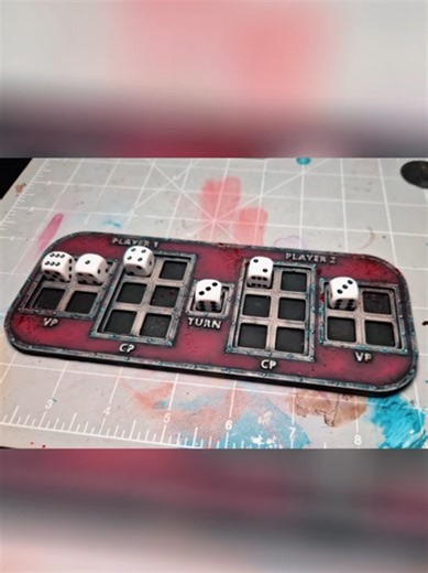 Needed a better solution for tracking scores during games so found this on thingiverse. Fire up the printer and 4 hours later....another thing that isn't a mini is ready to paint. No idea why I chose the colour, but im pretty happy with it. #warhammer40k #combatpatrol40k #40k #warhammer #minipainter
