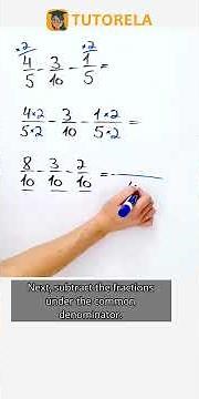 Mastering Fraction Subtraction: 4/5 - 3/10 - 1/5 #Math #OperationsWithFractions