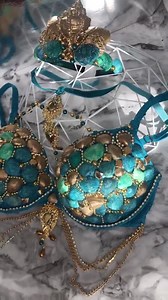 Mermaid Bra Shell Aquamarine Crown Dance Seashell Raw Wedding Tiara Top Costume Sea Bridal Set Victoria's Fashion Show Summer Invitation Ph - Etsy